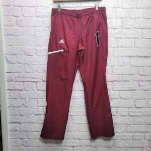 Adidas Womens‎ Team Sport Woven Wind Pants Size S #1 Maroon Zip Pocket Track